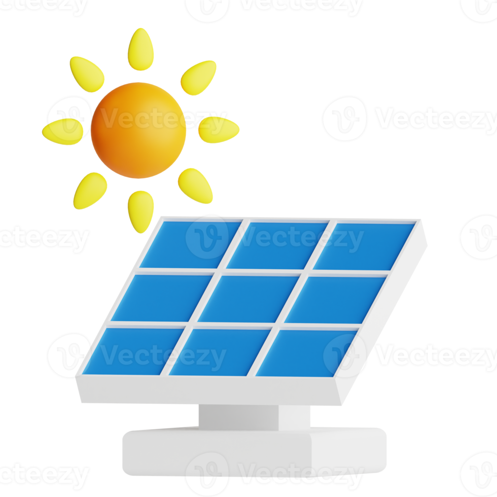 3d Symbol Solar- Panel isoliert auf das transparent Hintergrund png