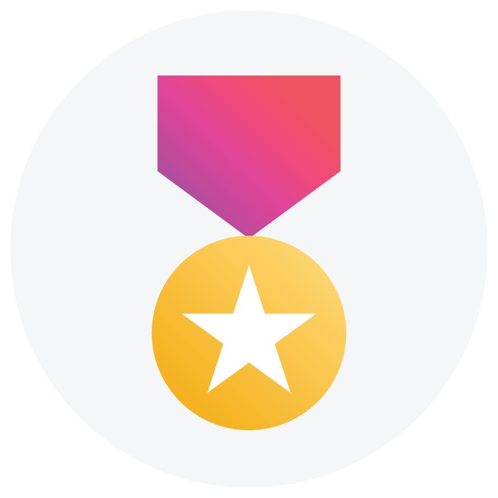 Gradient color icon for ranking medal. vector
