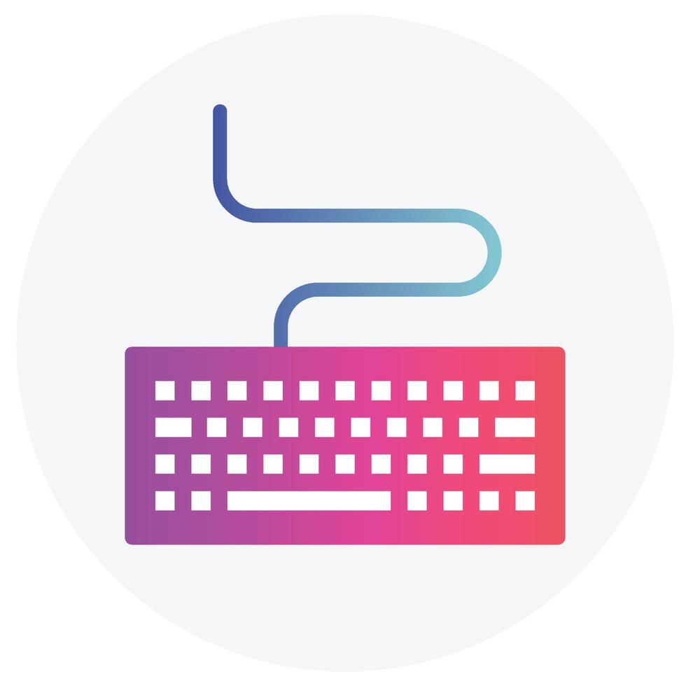 Gradient color icon for keyboard. vector