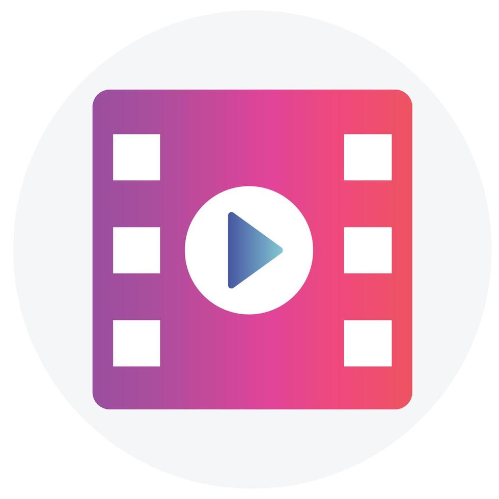 Gradient color icon for media play. vector