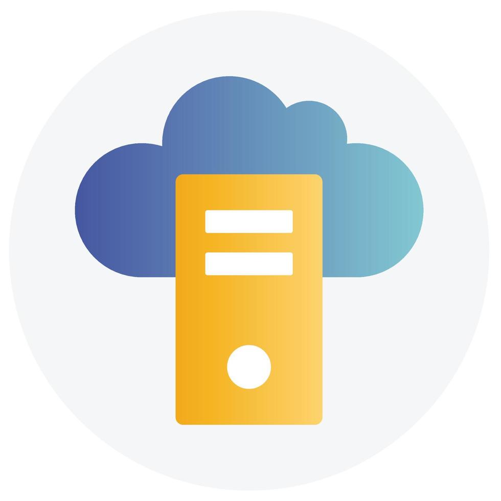 Gradient color icon for cloud server. vector