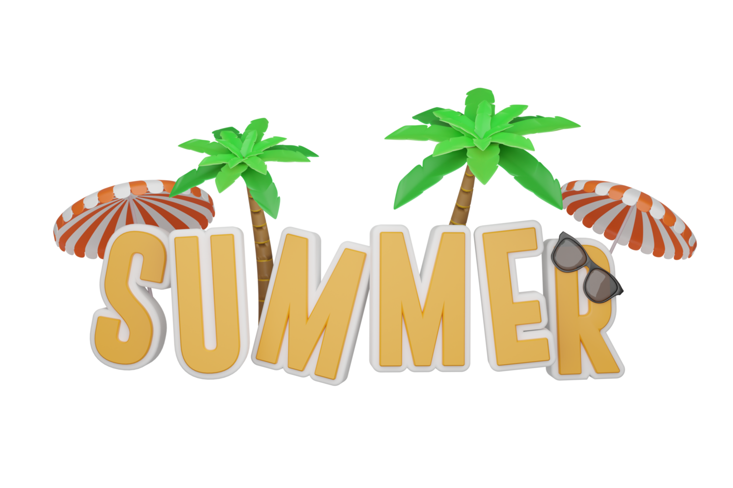 3d font sommar orange png