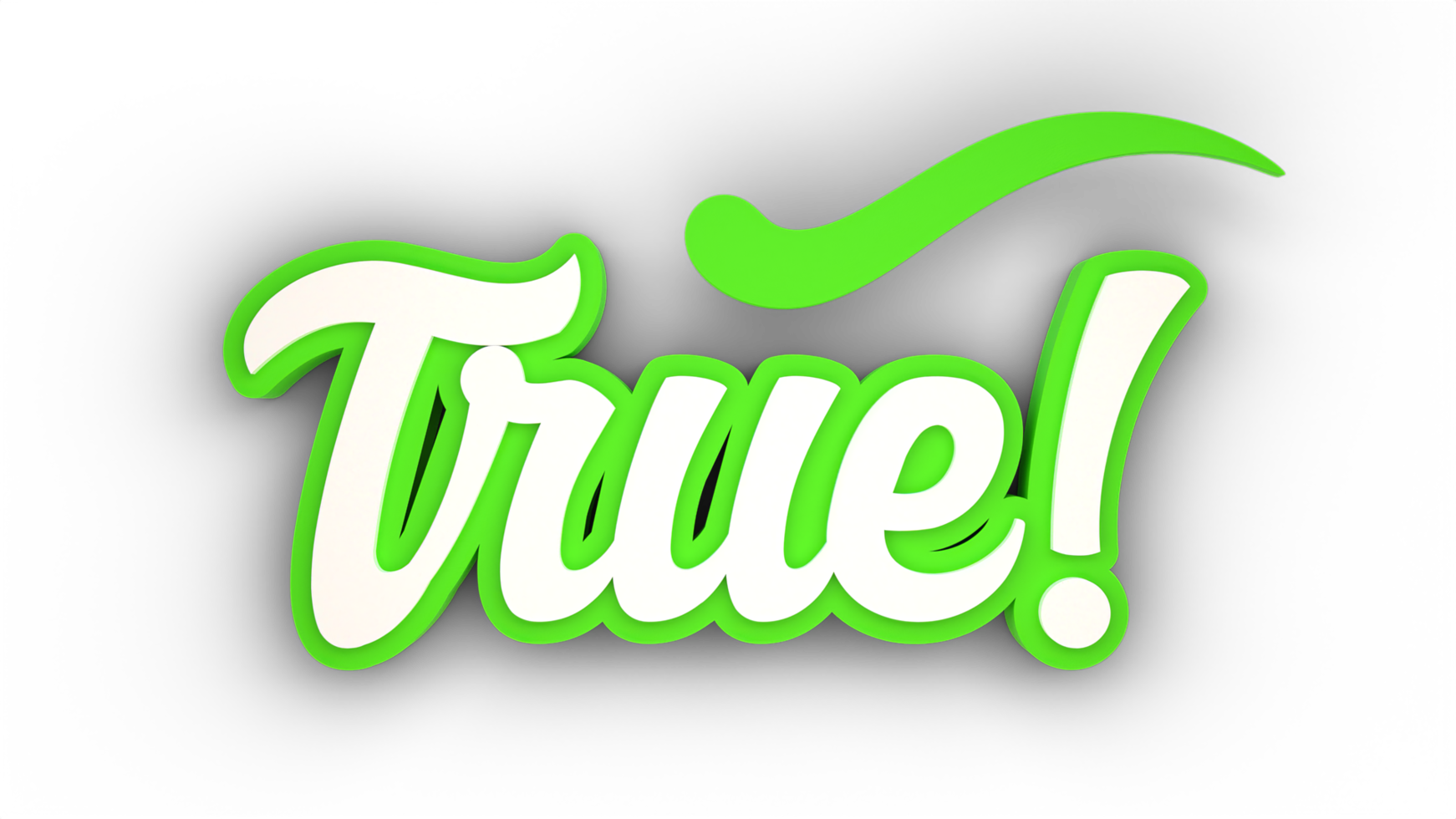 3D FONT TRUE GREEN png