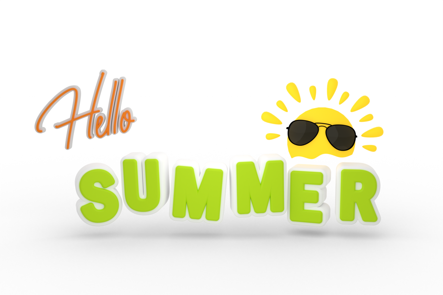 3D FONT SUMMER GREEN png