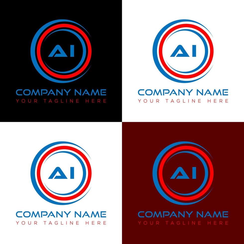 AI letter logo creative design. AI unique design. vector