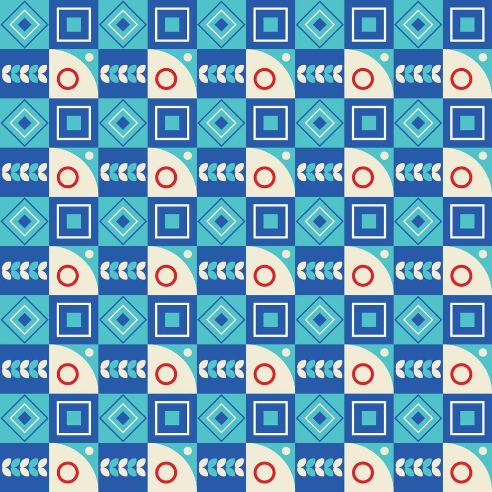 Colorful neo geometric pattern. Neo Geometric Seamless Period. Grid with color geometrical shapes. Modern abstract background vector