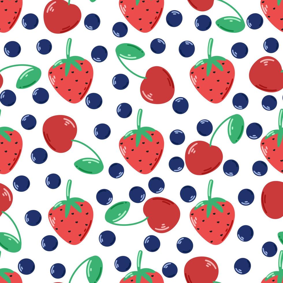 Summer berry seamless pattern vector