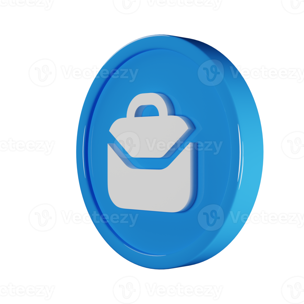 Briefcase Business Icon 3D Render Illustration png