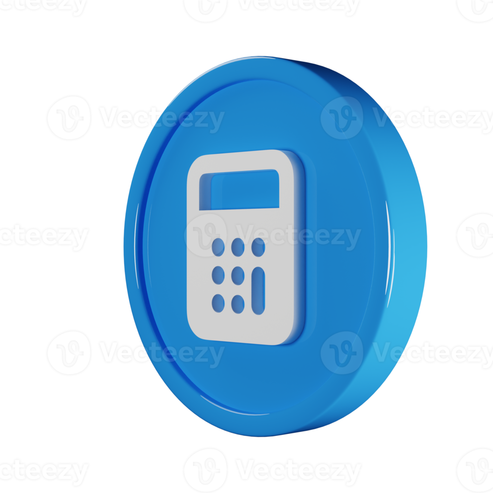Calculator Business Icon 3D Render Illustration png