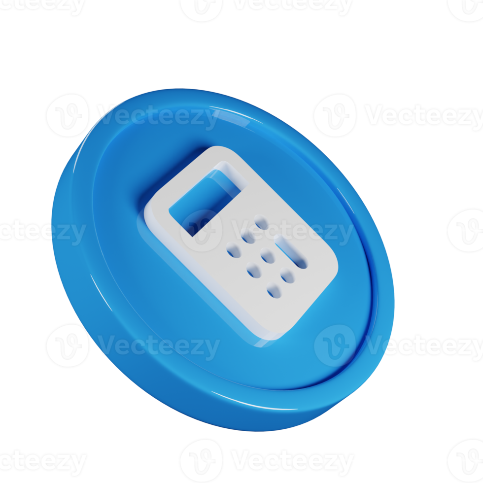 Calculator Business Icon 3D Render Illustration png