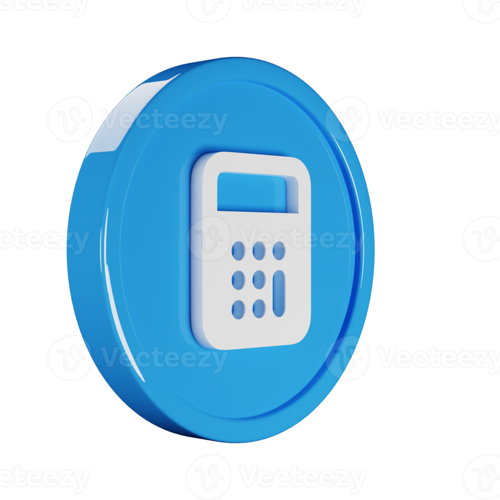Calculator Business Icon 3D Render Illustration png