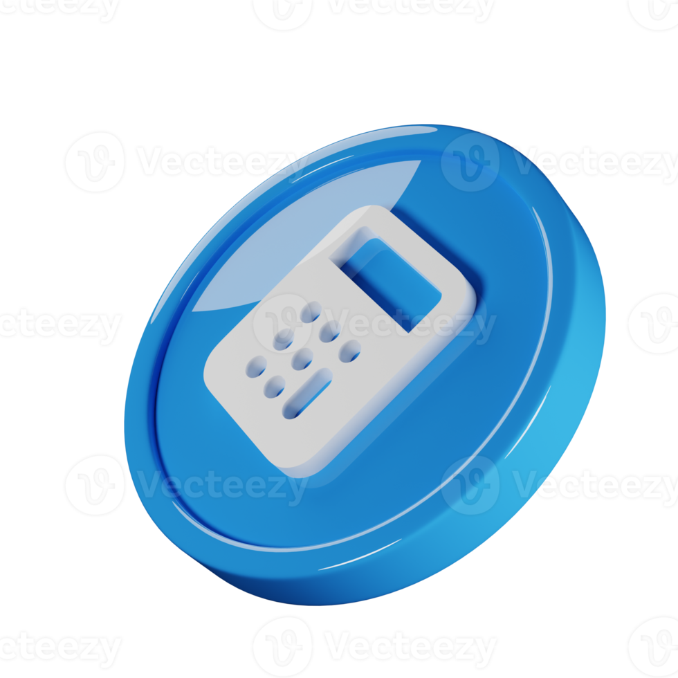 Calculator Business Icon 3D Render Illustration png
