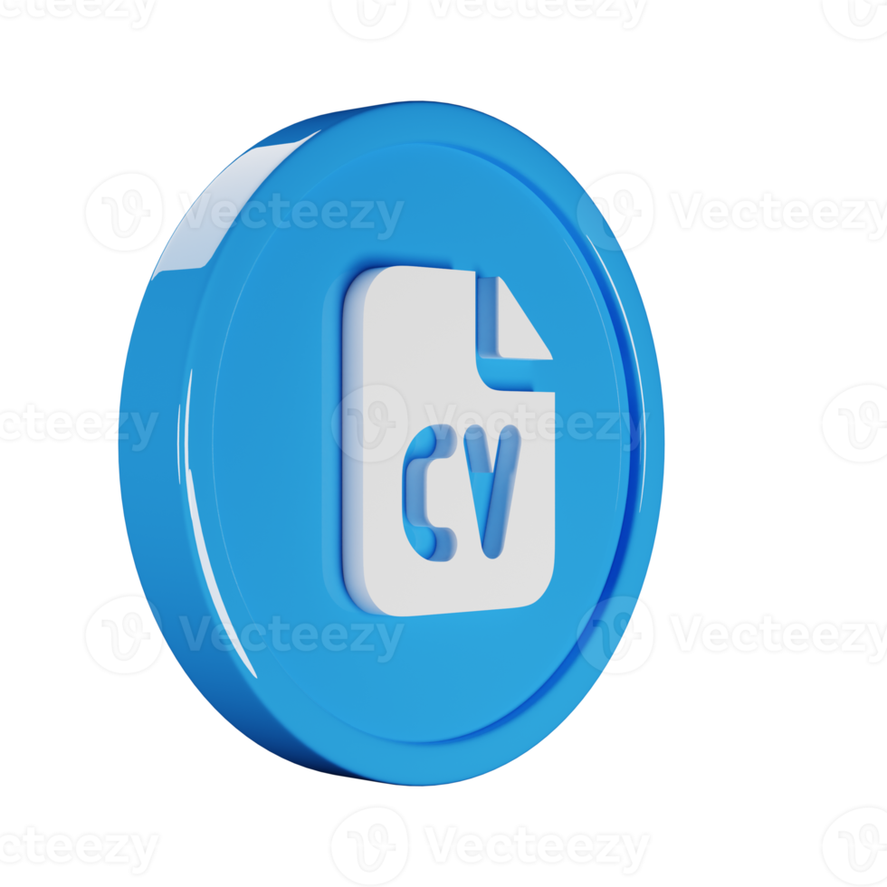 archivo CV negocio icono 3d hacer ilustración png