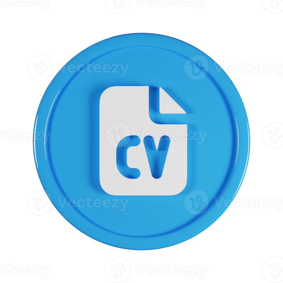File Cv Business Icon 3D Render Illustration png