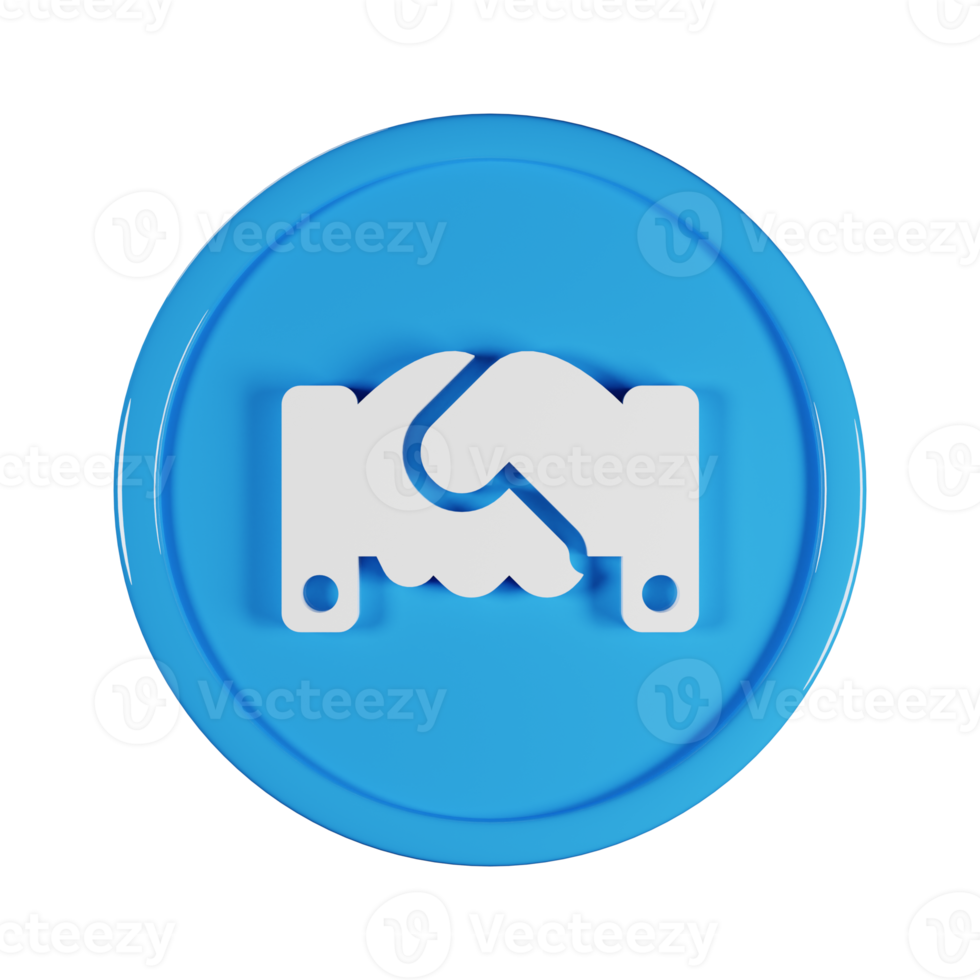 Handshake Business Icon 3D Render Illustration png