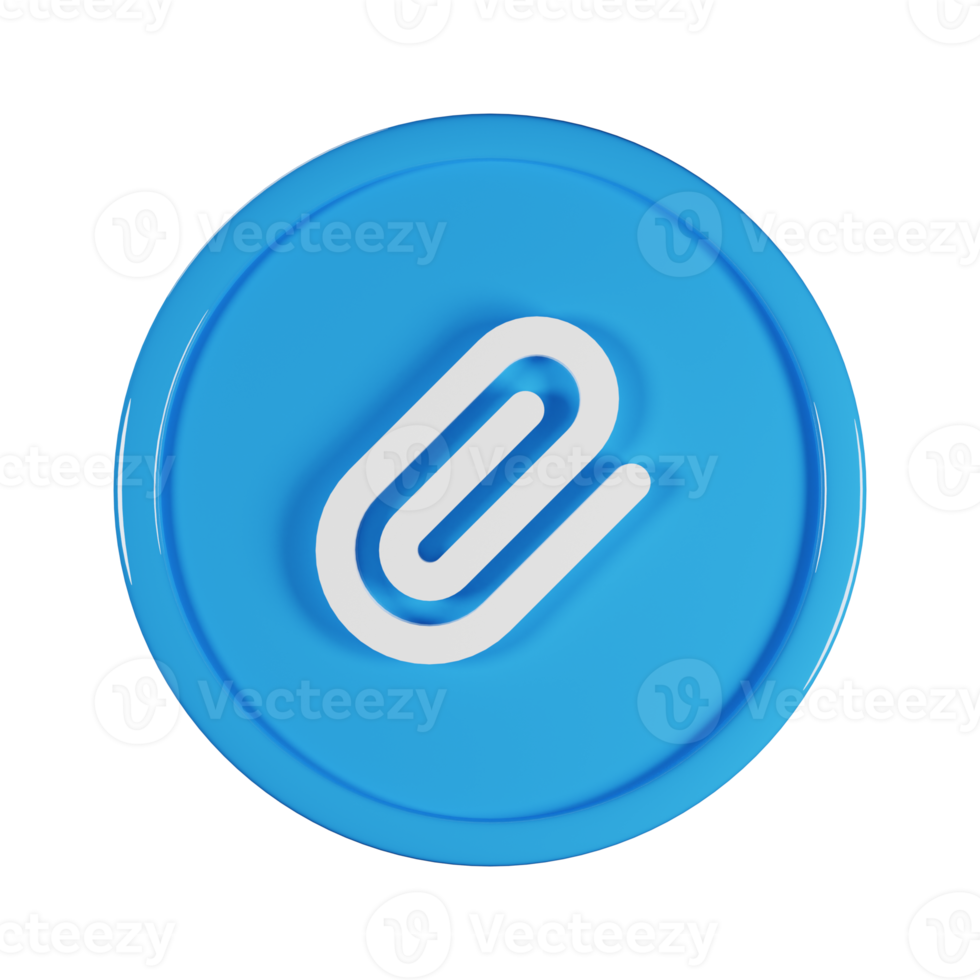 Paperclip Business Icon 3D Render Illustration png