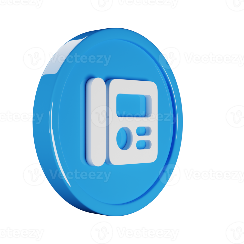 Phone Intercom Business Icon 3D Render Illustration png