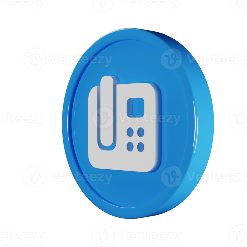 Phone Office Business Icon 3D Render Illustration png