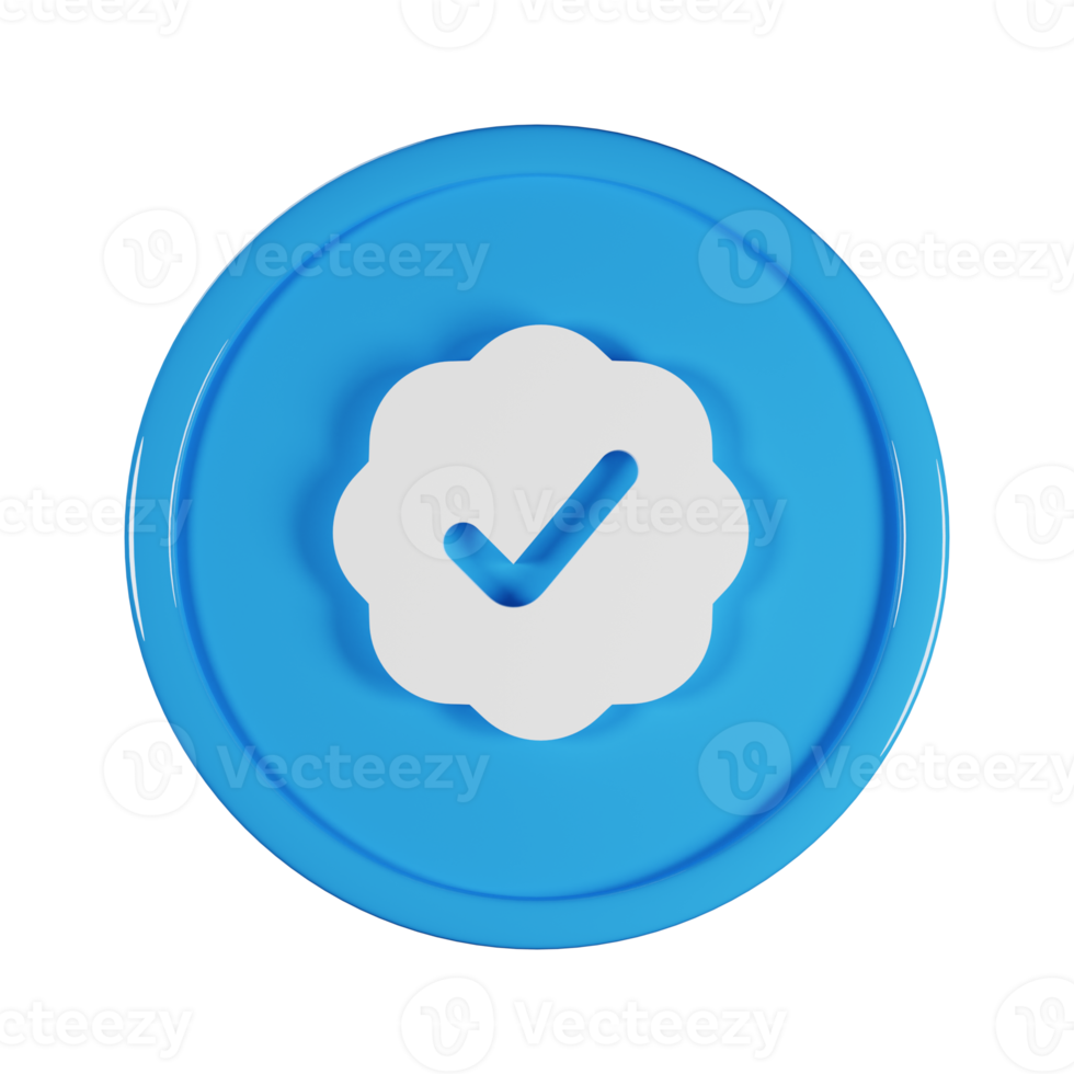 Badge Check Business Icon 3D Render Illustration png