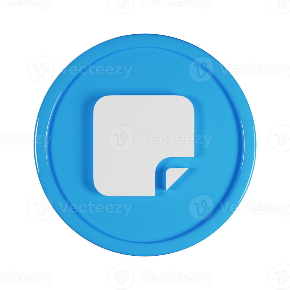 Note Sticky Business Icon 3D Render Illustration png