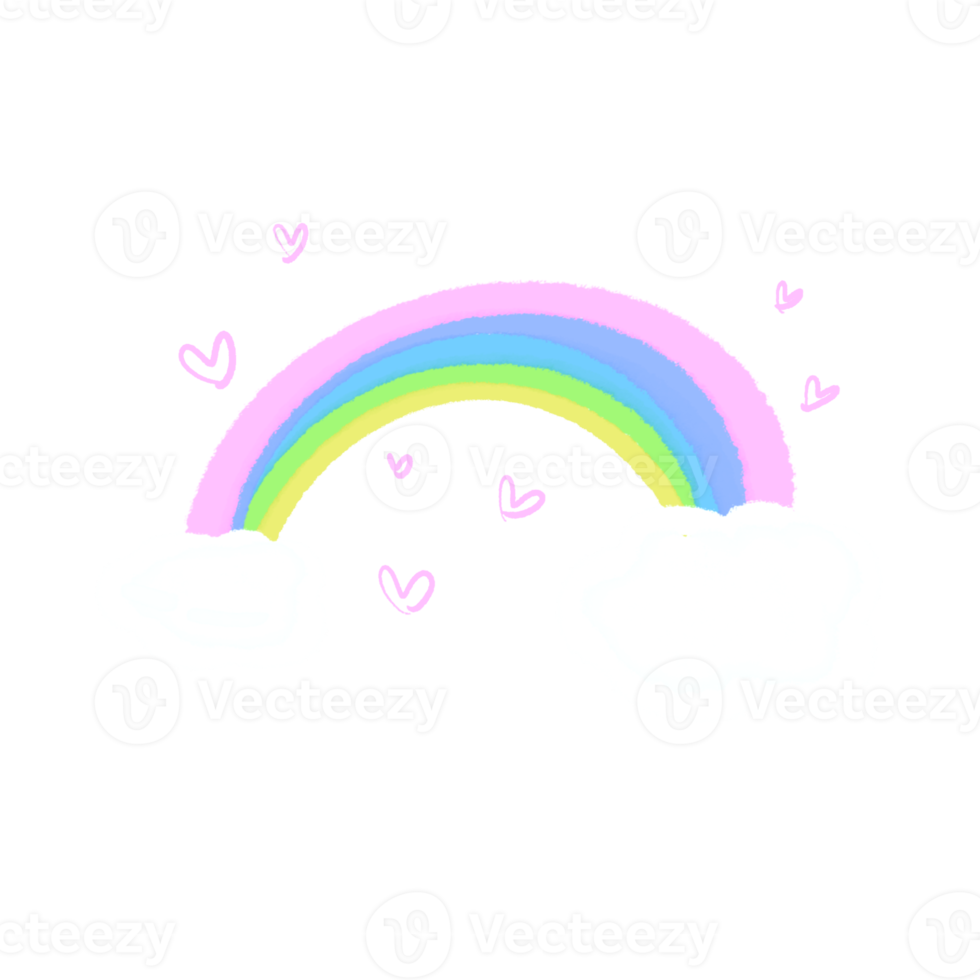Cute rainbow after rain stationary sticker png