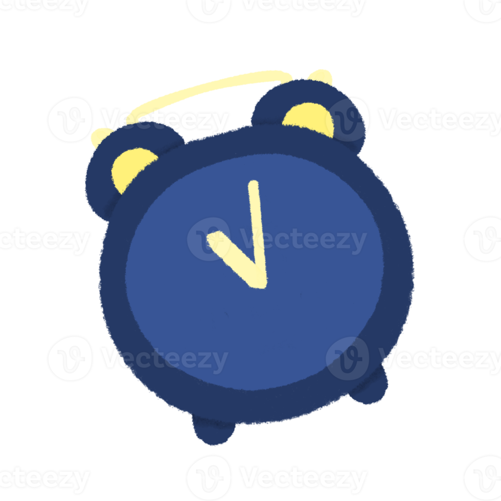 Cute alarm clock about bedtime stationary sticker png