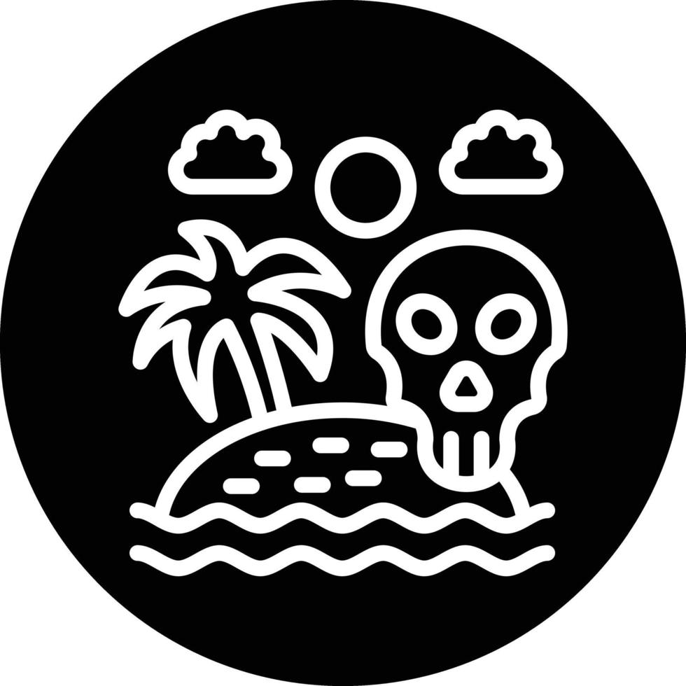 Skull Island Vector Icon Design