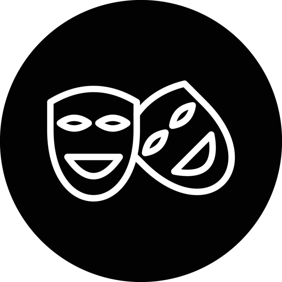 Theatre Mask Vector Icon Design