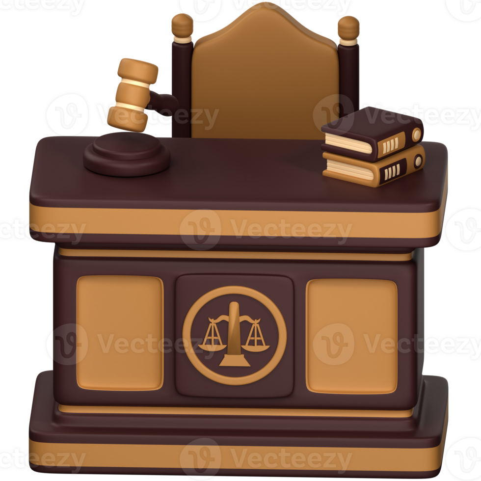 3D Illustration judge table png