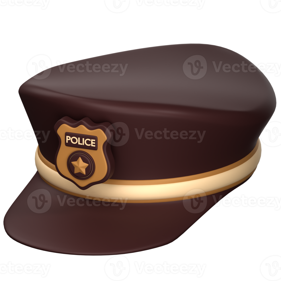 3d ilustración policía gorra png