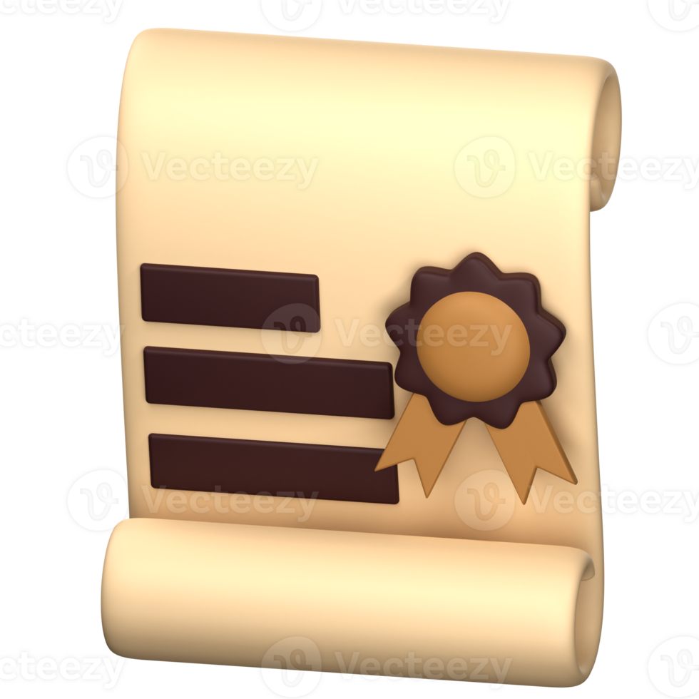 3D Illustration certificate png