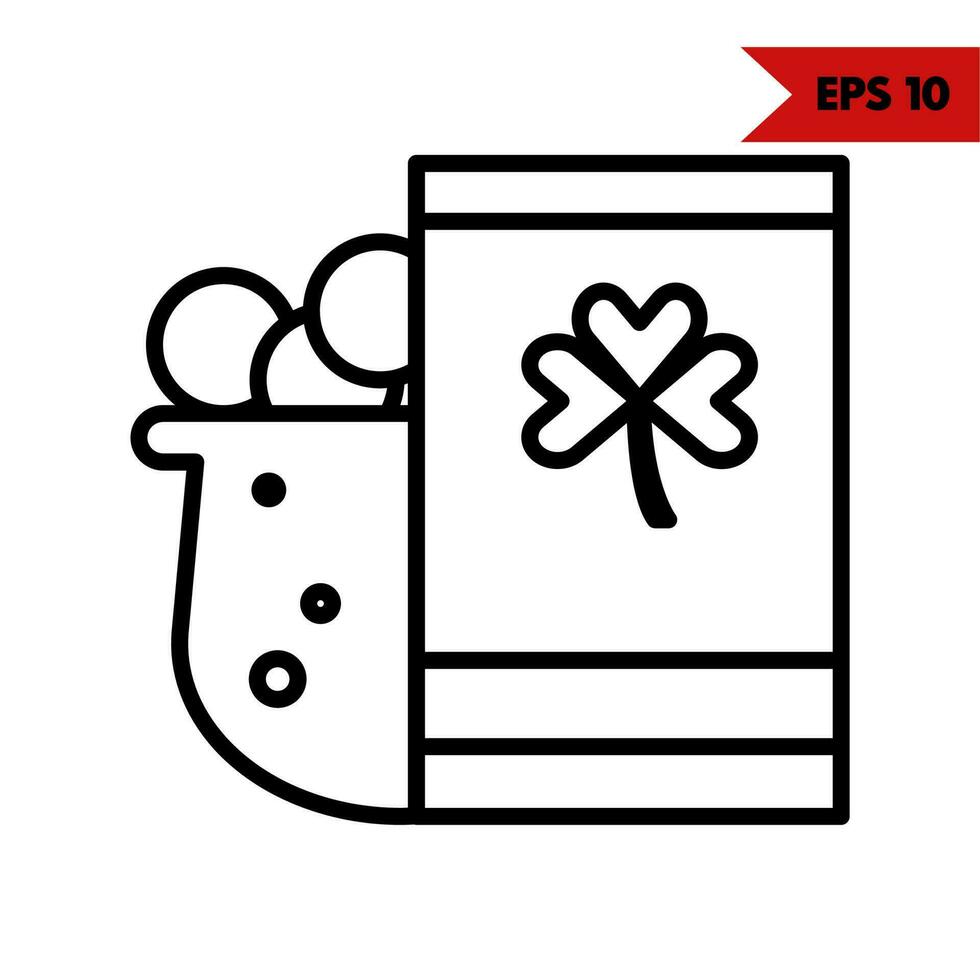 clover in packaging with food in pan line icon vector