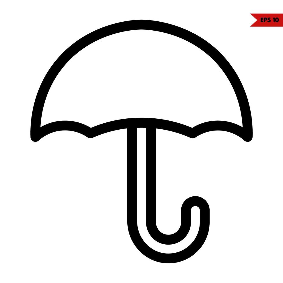 umbrella line icon vector