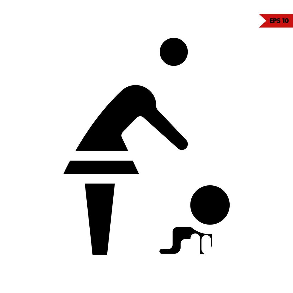 person with children glyph icon vector