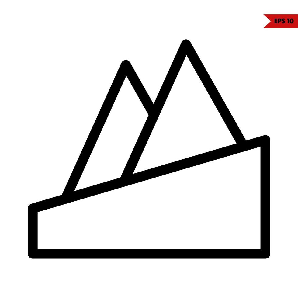 icono de línea de montaña vector