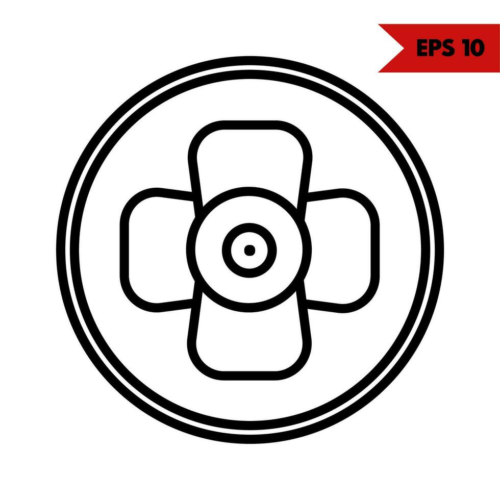 clover in button line icon vector