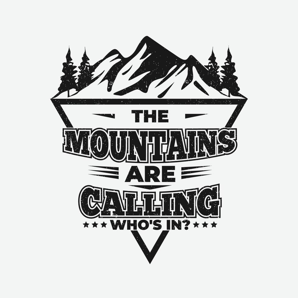 diseño de camiseta de montaña vector