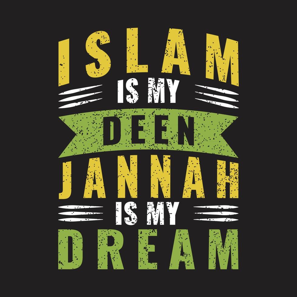 islam es mi deen tipografía camiseta diseño vector