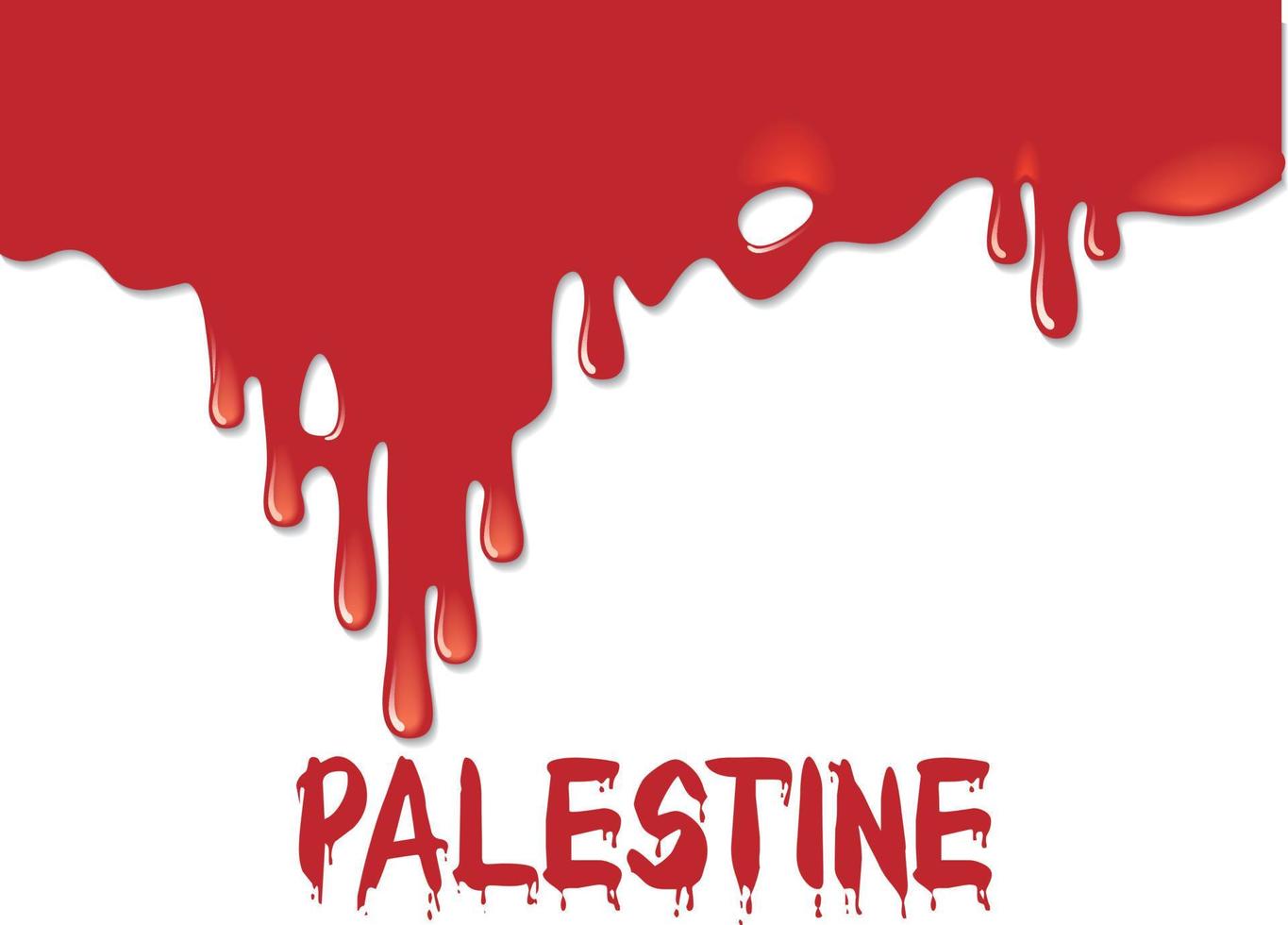 Simple Vector Hand Draw Sketch Banner Palestine Blood, for Demonstration Plank Isolated on White