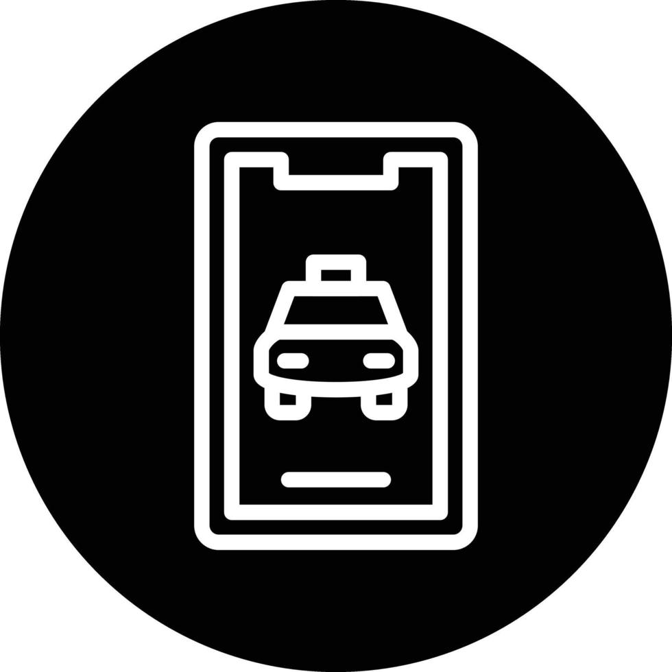 Mobile Taxi Vector Icon Design