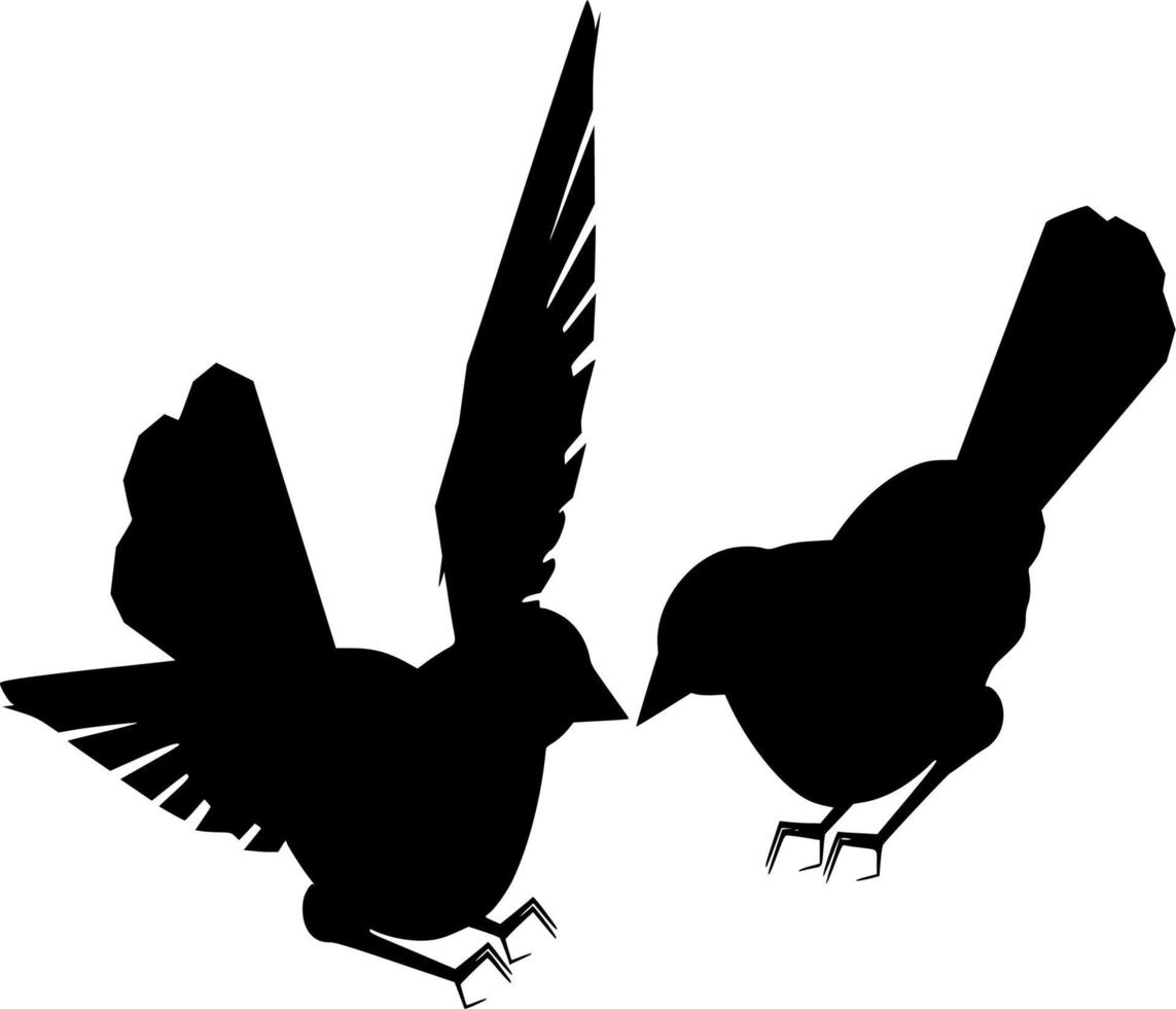 Vector silhouette of Birds on white background