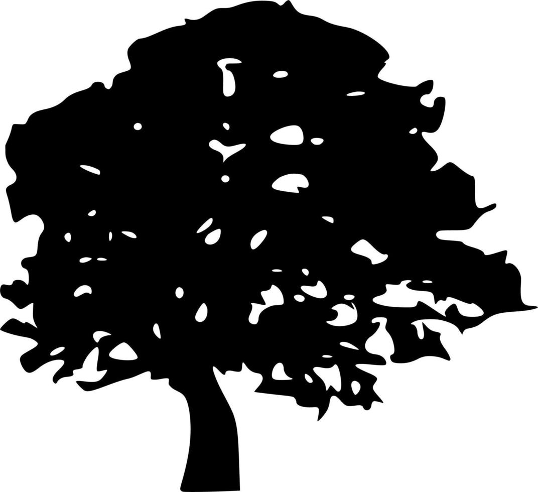 Vector silhouette of Tree on white background