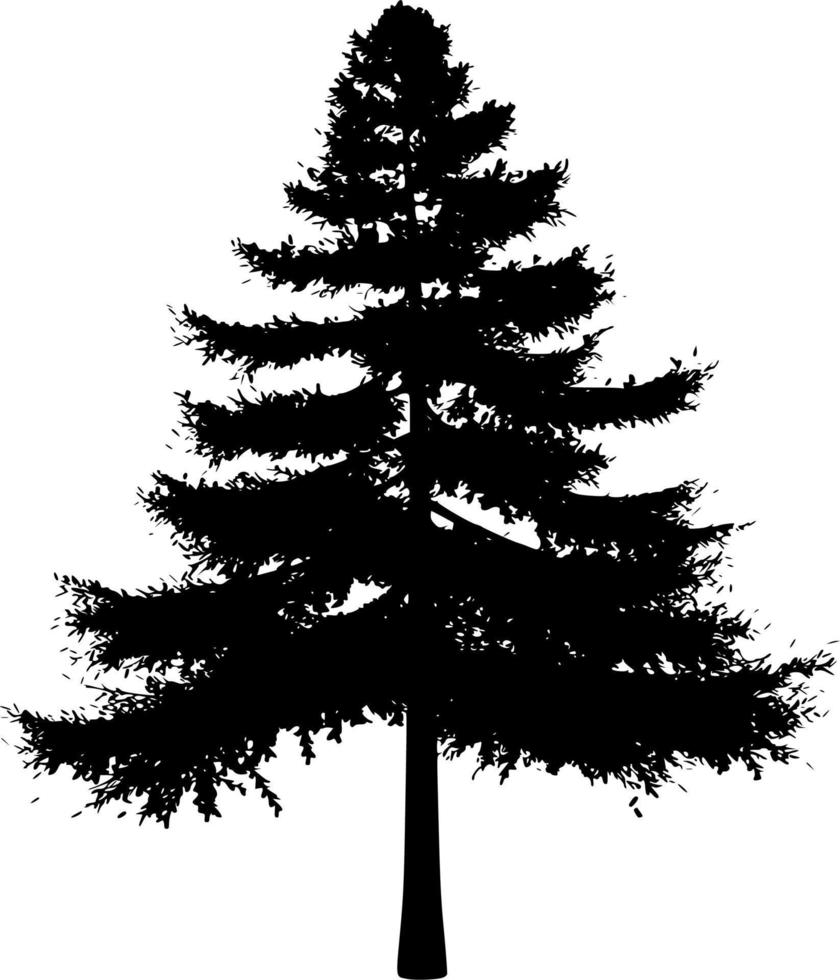 vector silueta de árbol en blanco antecedentes