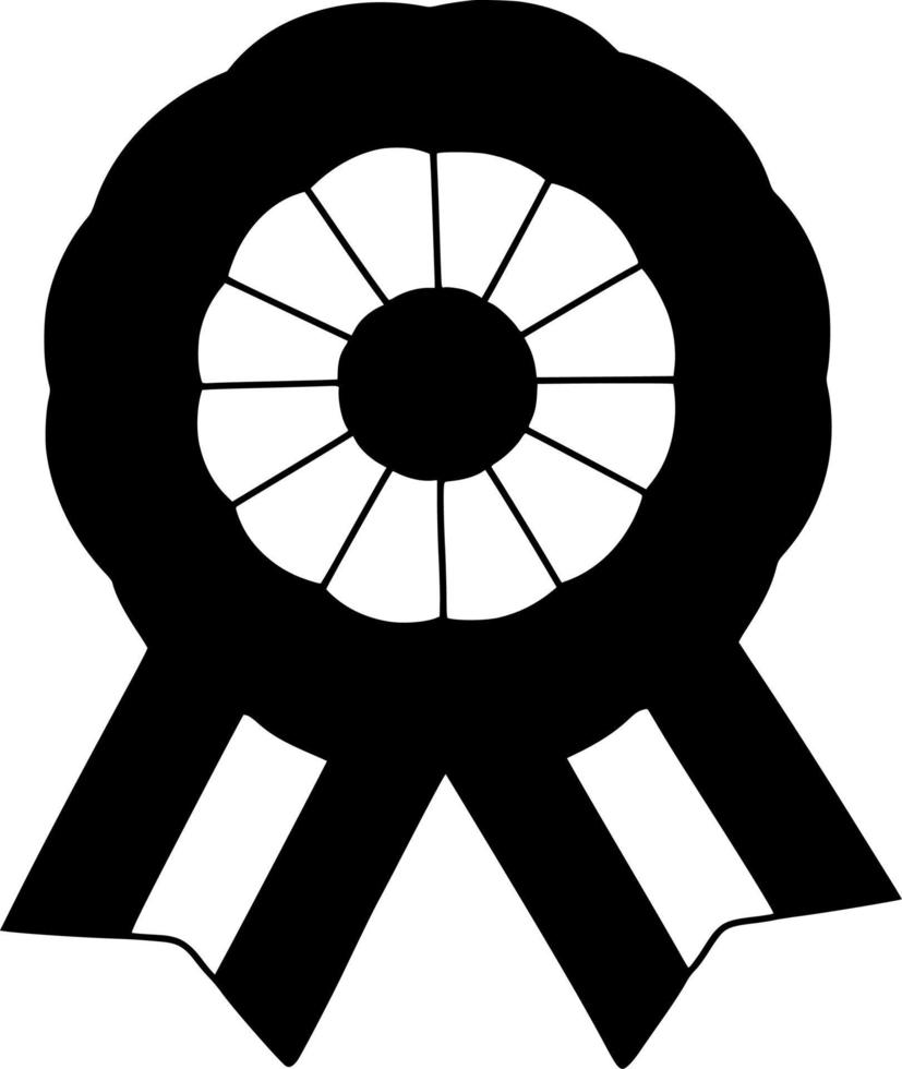 Vector silhouette of medal on white background