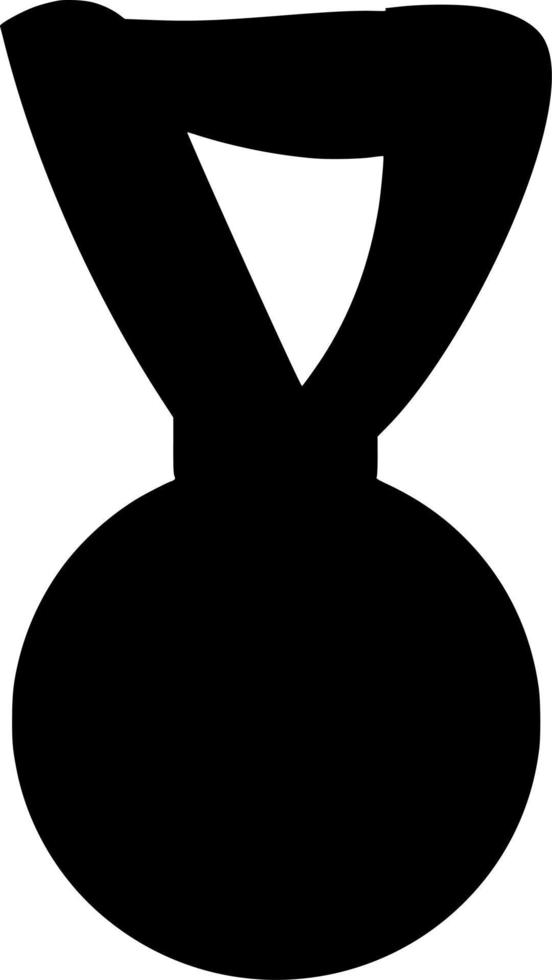 Vector silhouette of medal on white background