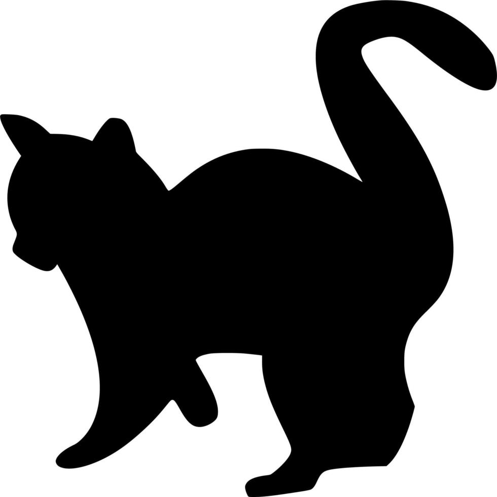 Vector silhouette of Cat on white background