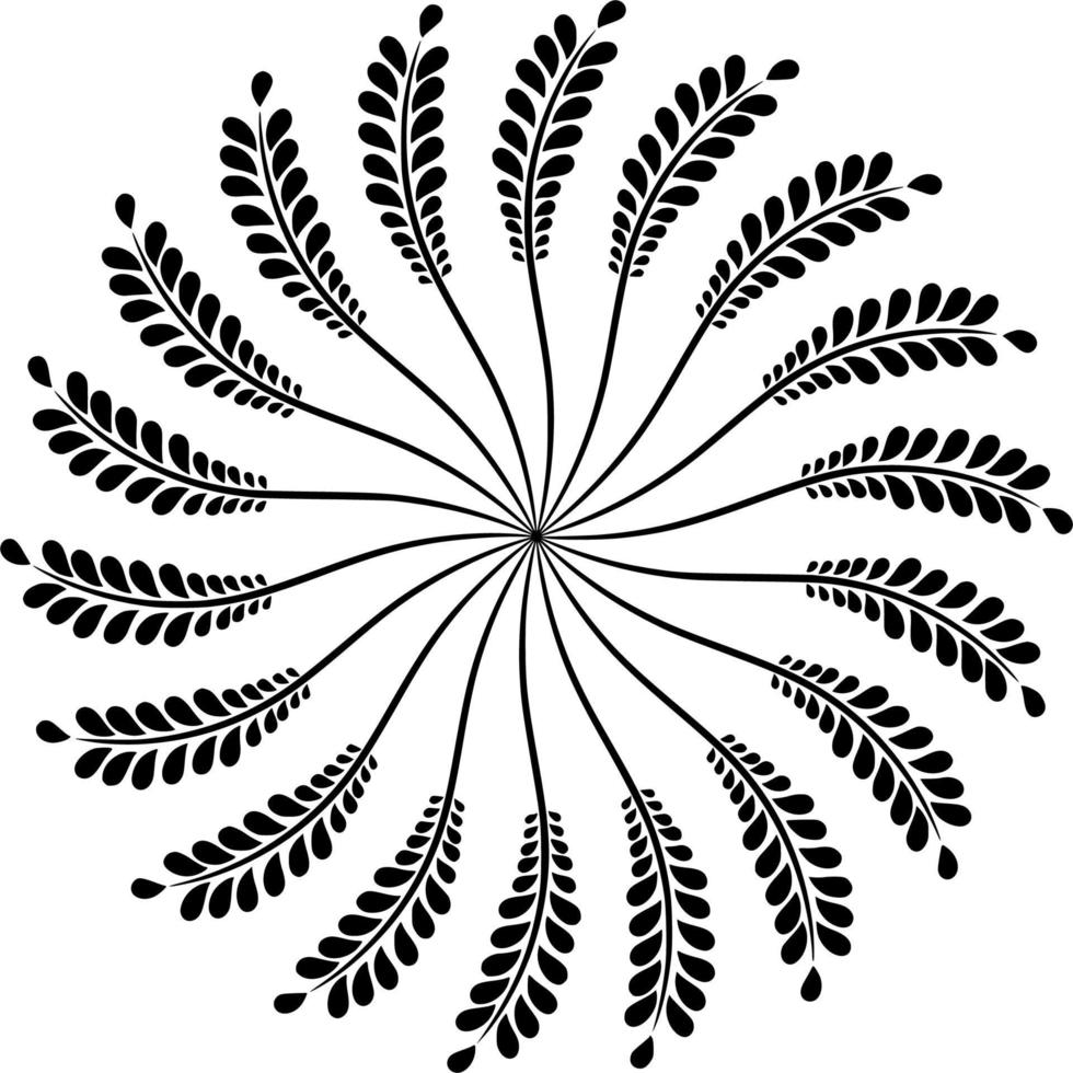 Vector silhouette of leaf on white background