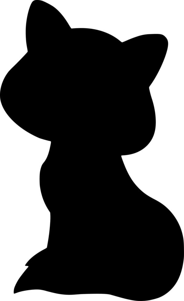 Vector silhouette of Cat on white background