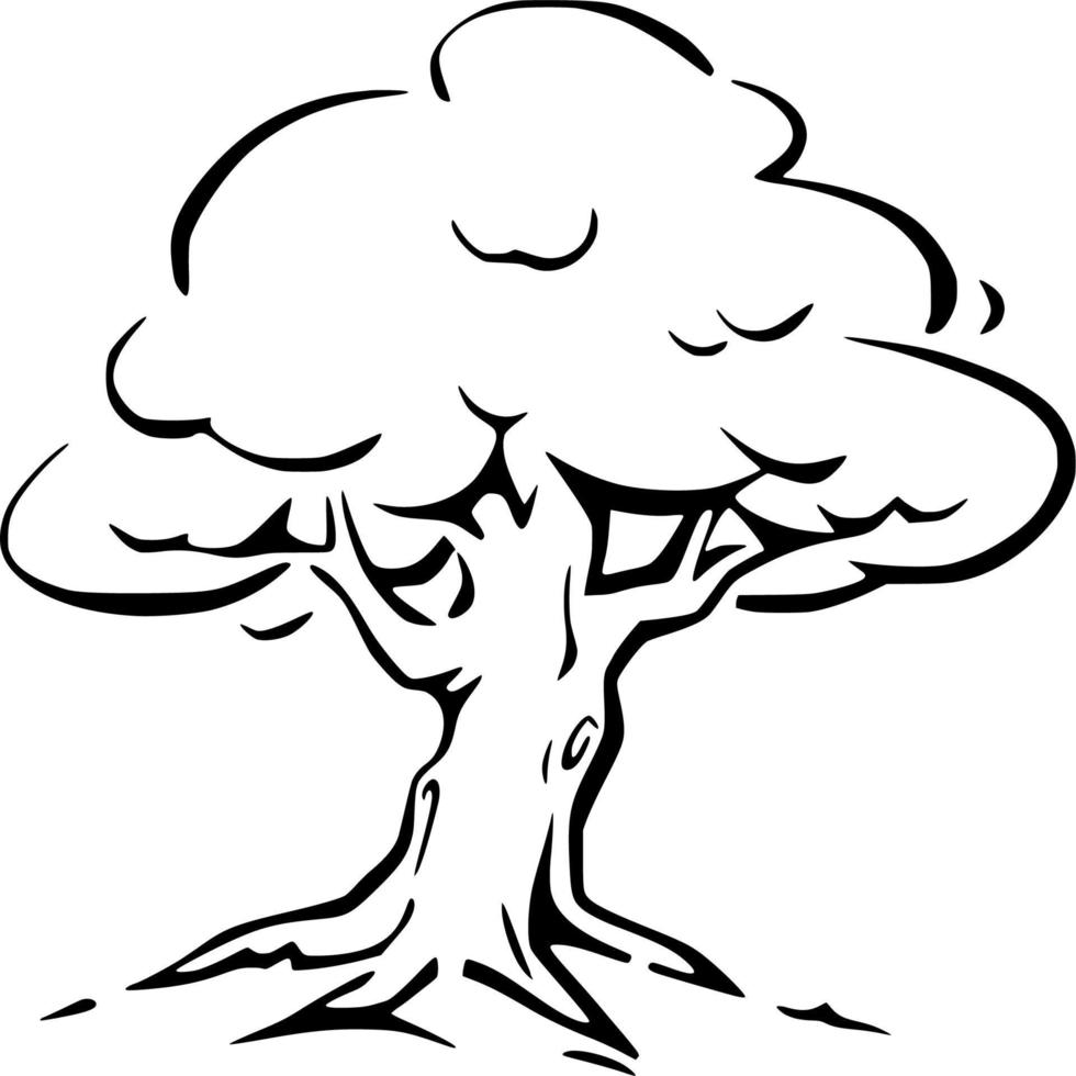 Vector silhouette of Tree on white background