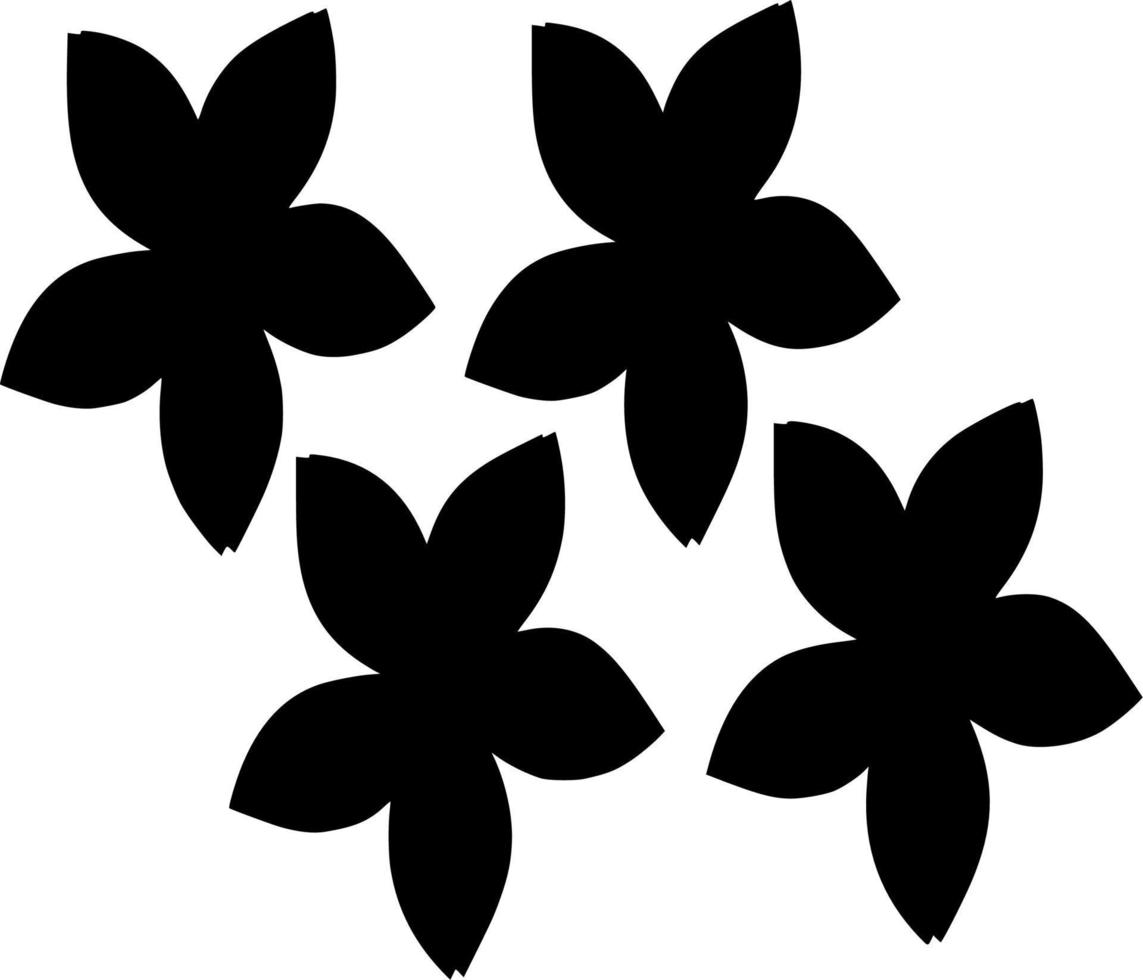 Vector silhouette of Flowers on white background